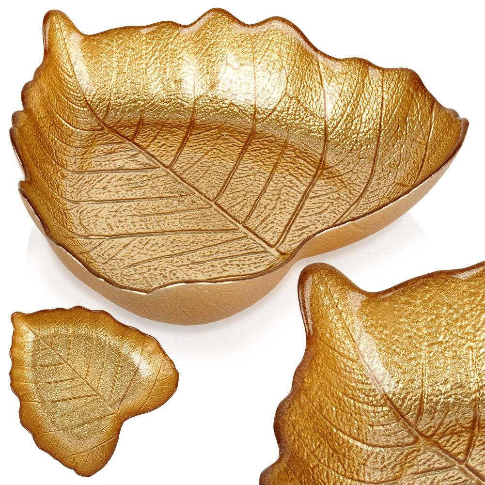 Gold leaf glass bowl 16x14 cm, 180 ml