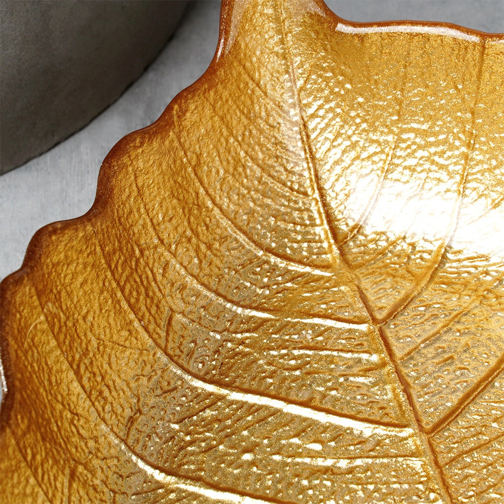 Gold leaf glass bowl 16x14 cm, 180 ml
