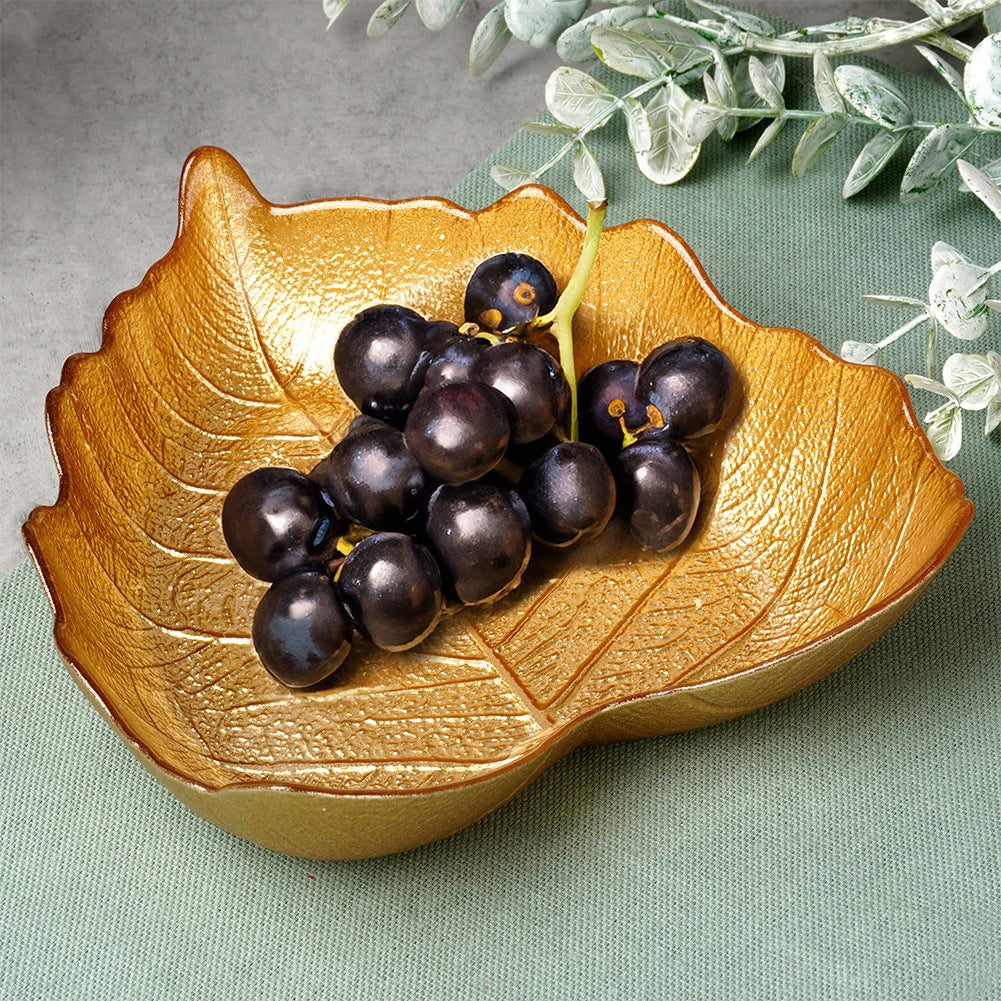 Gold leaf glass bowl 16x14 cm, 180 ml
