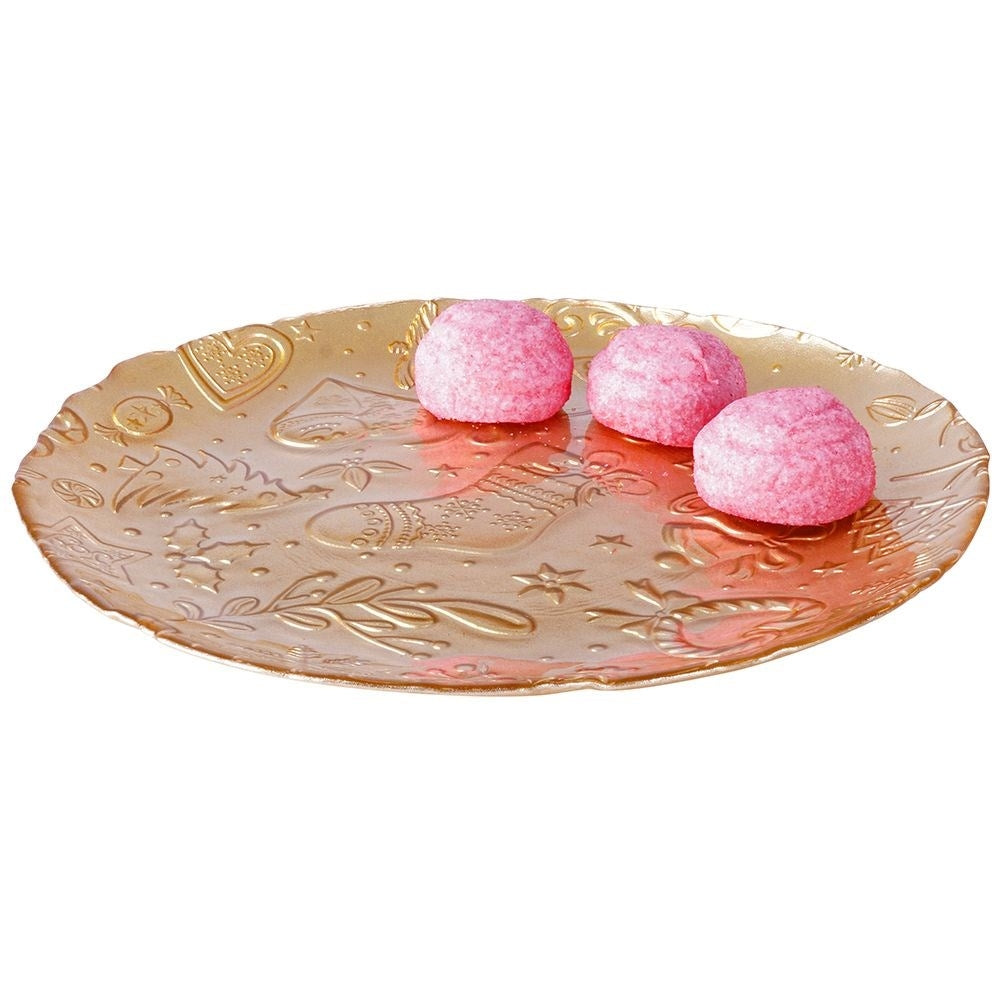 Gold plate with Christmas motif - Perfect for snacks and dessert