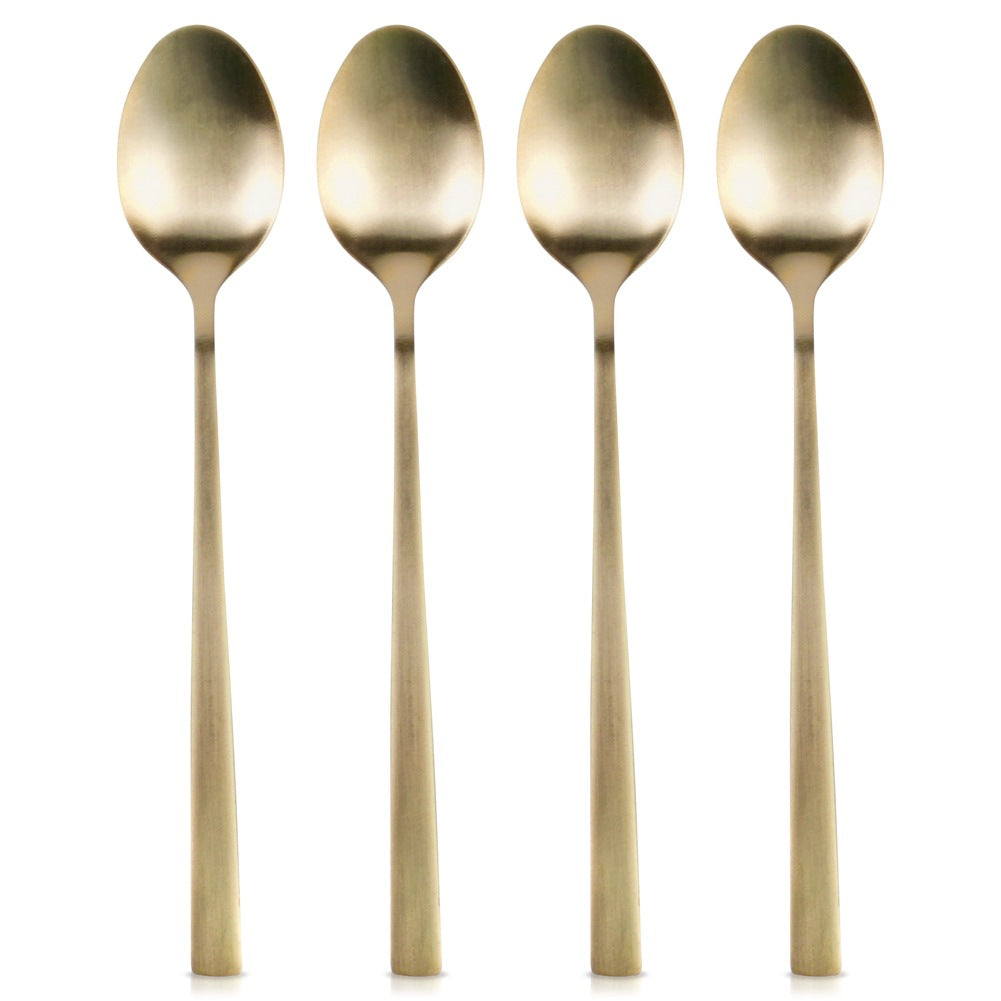 Gold steel cocktail spoons 4 pcs.