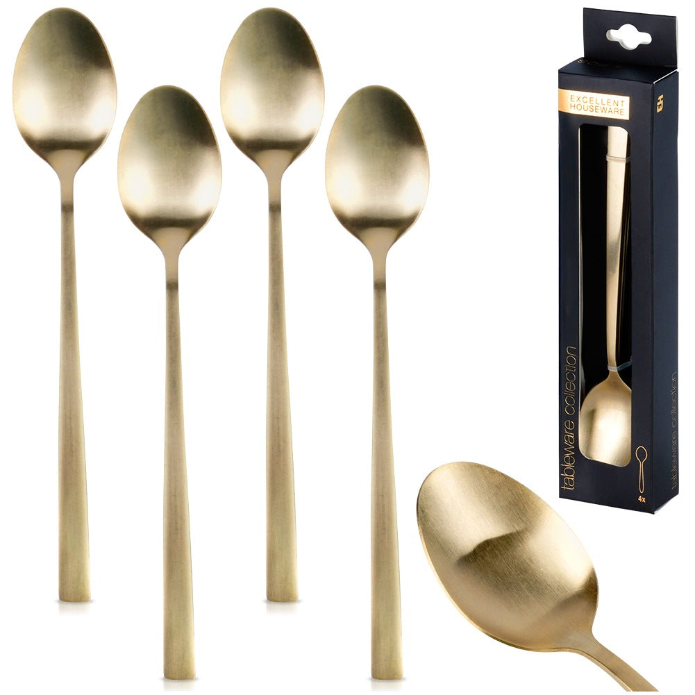Gold steel cocktail spoons 4 pcs.
