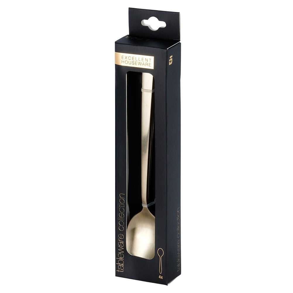 Gold steel cocktail spoons 4 pcs.