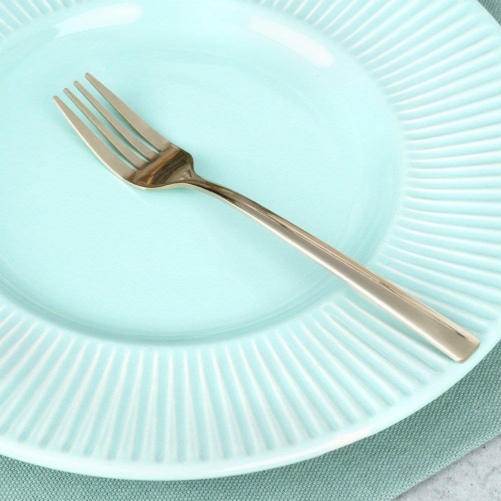 Gold steel dessert forks, 4 pcs.