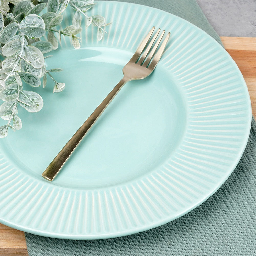 Gold steel dessert forks, 4 pcs.