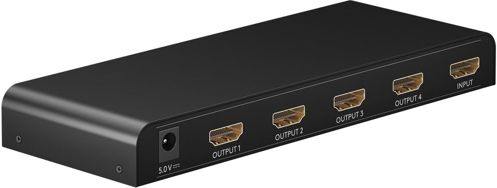Goobay 1 to 4 HDMI Splitter - Black