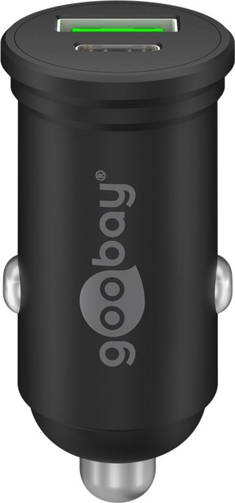 Goobay Dual Car Charger PD 45W, 3.0A, 1x USB-A 1x USB-C - Black