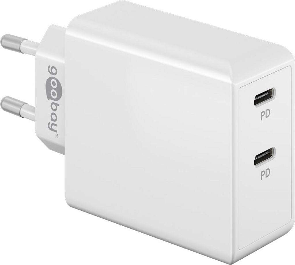 Goobay PD Dual USB-C Fast Charger 36W - White