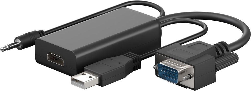 Goobay VGA to HDMI Adapter Cable - Black