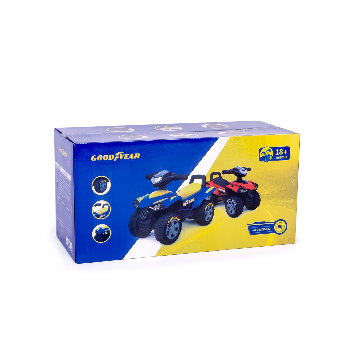 Goodyear quad ride-on, interactive steering wheel, sounds, BLUE