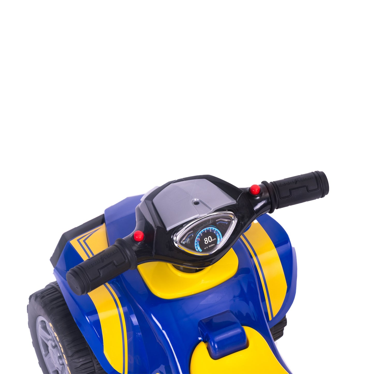 Goodyear quad ride-on, interactive steering wheel, sounds, BLUE