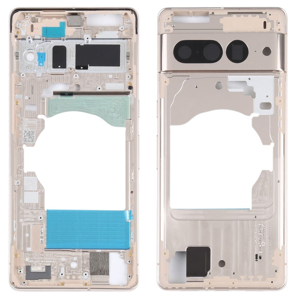 Google Pixel 7 Pro Front Cover LCD Bezel Bezel Plate - Gold
