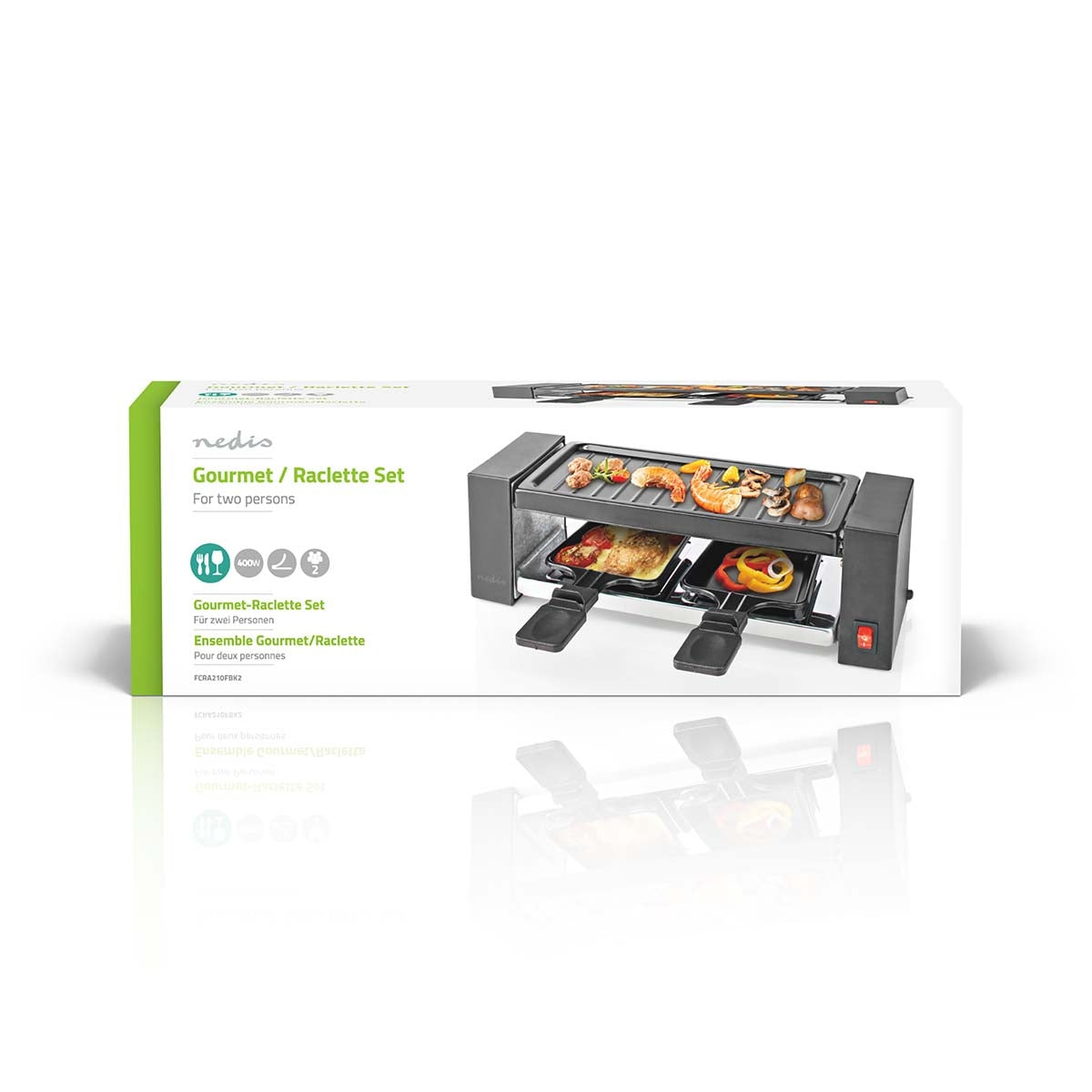 Gourmet / Raclette | Grill | 2 Persons | Spatula | Non-stick coating | Rectangle