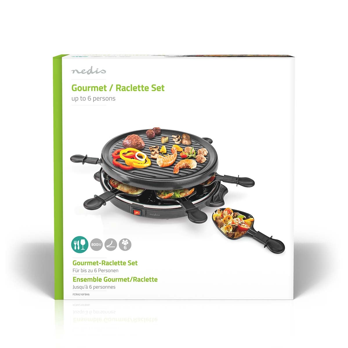 Gourmet / Raclette | Grill | 6 Persons | Spatula | Non-stick coating | Round
