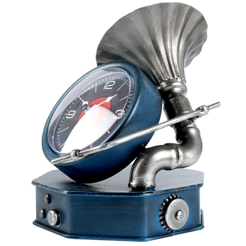 Gramophone clock in iron - unique decoration for the home