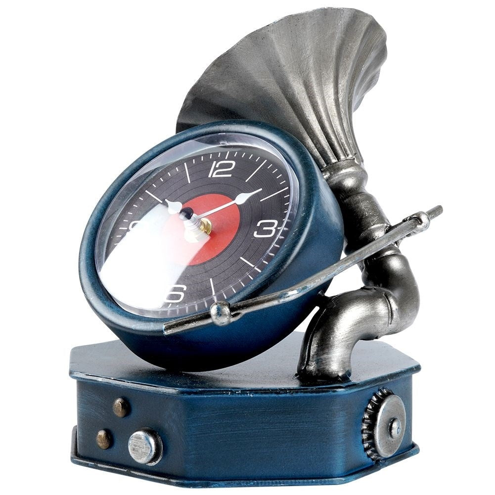Gramophone clock in iron - unique decoration for the home