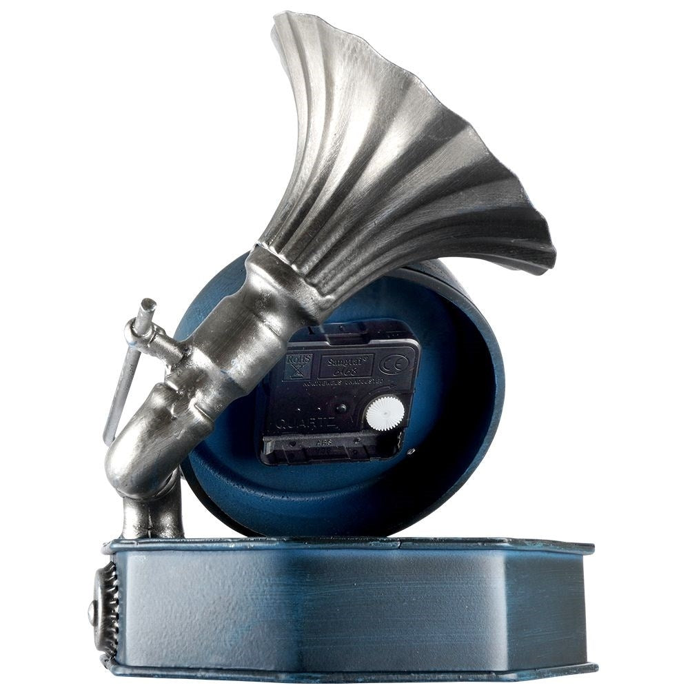 Gramophone clock in iron - unique decoration for the home
