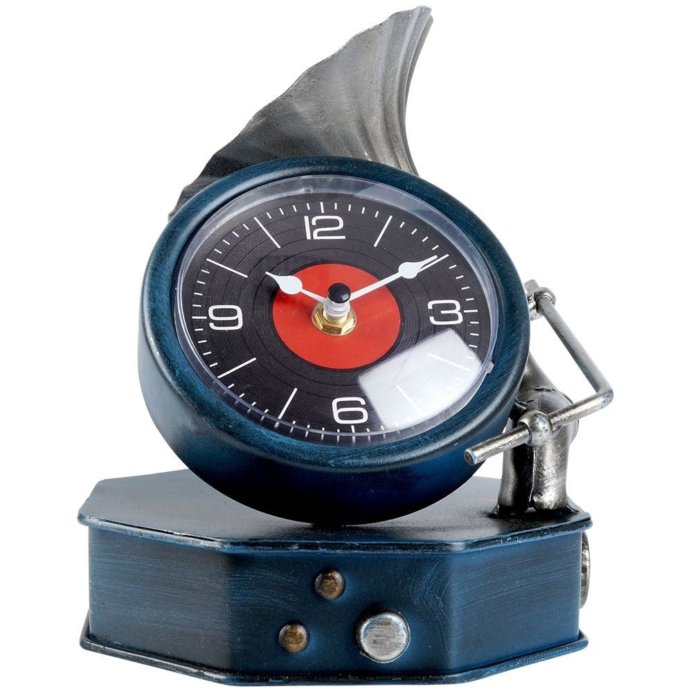 Gramophone clock in iron - unique decoration for the home