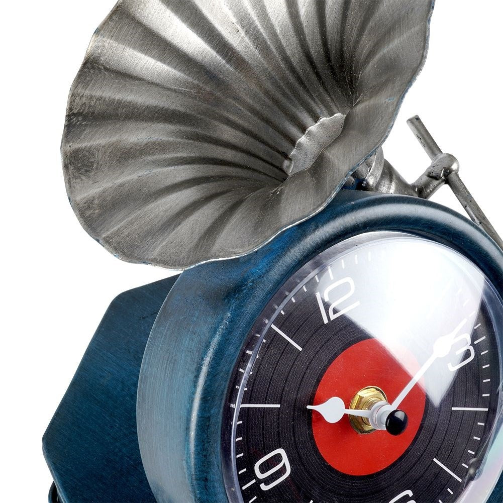 Gramophone clock in iron - unique decoration for the home