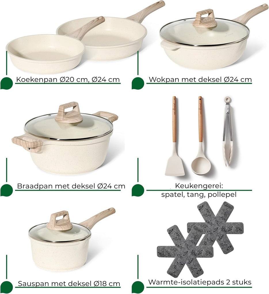 Granite Cookware Set, 13-Piece, Non-Stick, Induction
