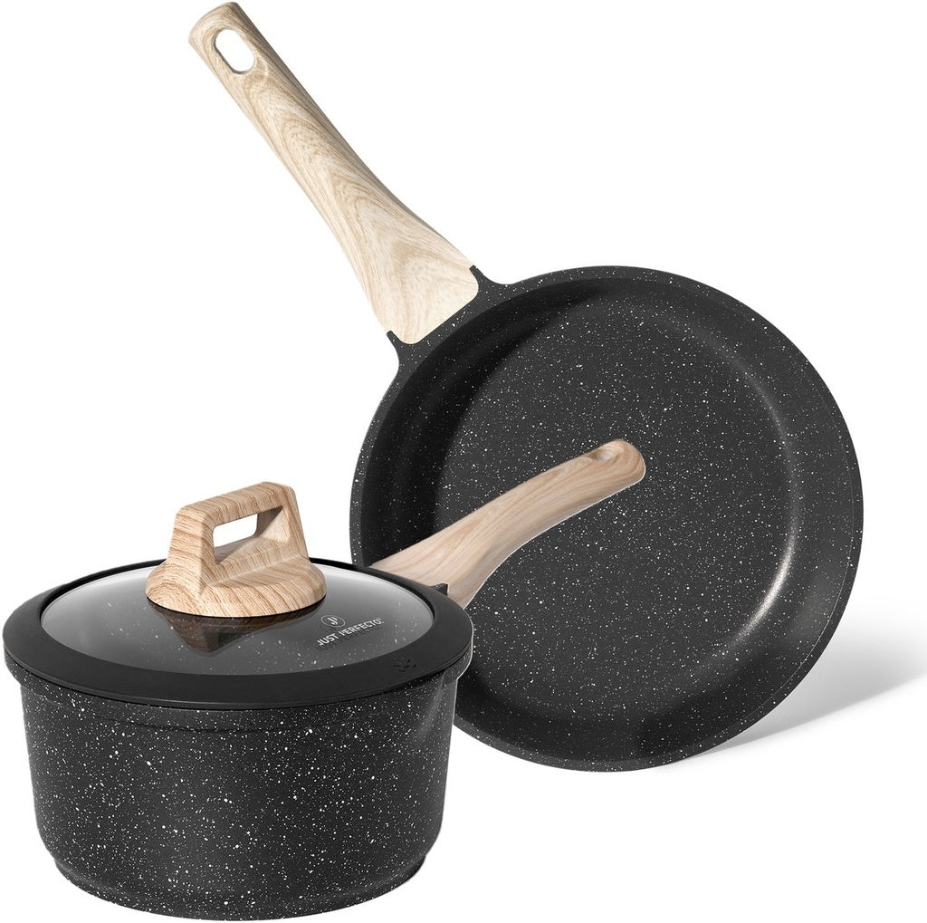 Granite Cookware Set – 20cm Fry Pan, 18cm Saucepan