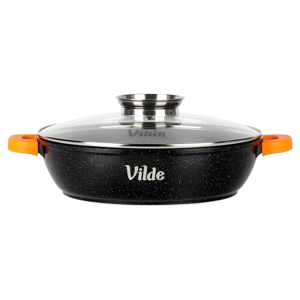 Granite Deep Frying Pan with Lid, 24 cm, 2.1 L