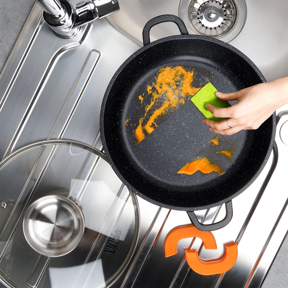 Granite Deep Frying Pan with Lid, 24 cm, 2.1 L