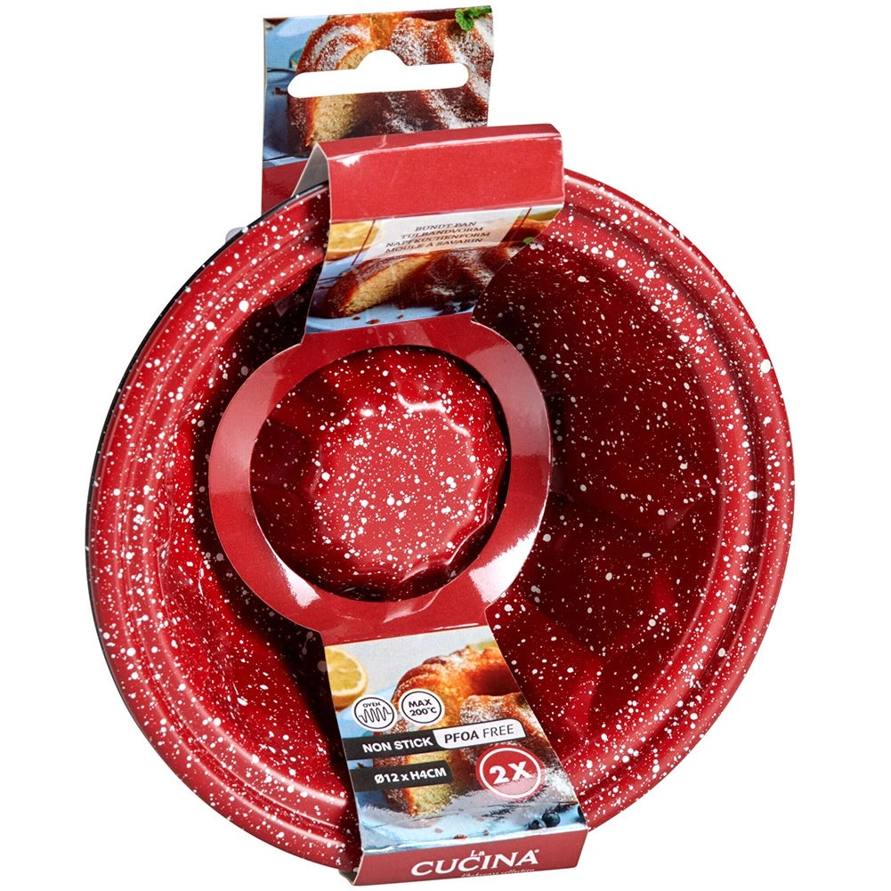 Granite Non-Stick Bundt Cake Molds, 12 cm, Set of 2