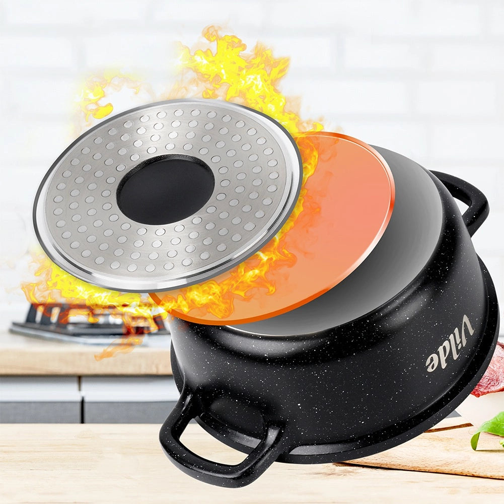 Granite Pot with Glass Lid, 16 cm, 1.2 L Capacity