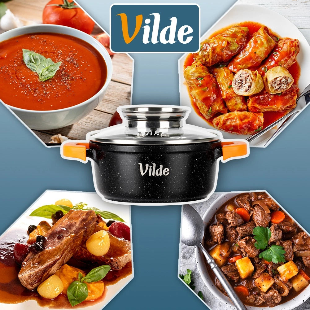 Granite Pot with Glass Lid, 16 cm, 1.2 L Capacity