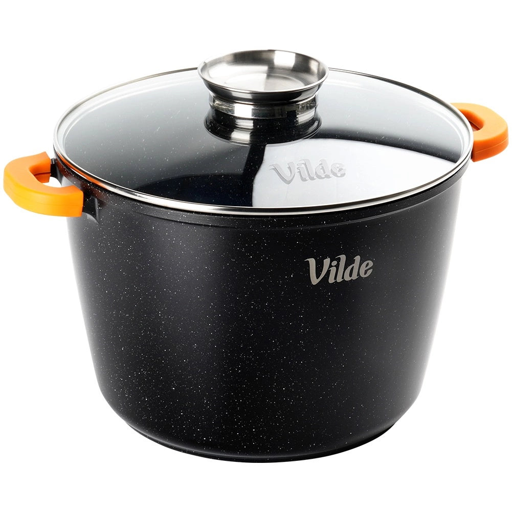 Granite Pot with Glass Lid, 24 cm, 6.7 L Capacity