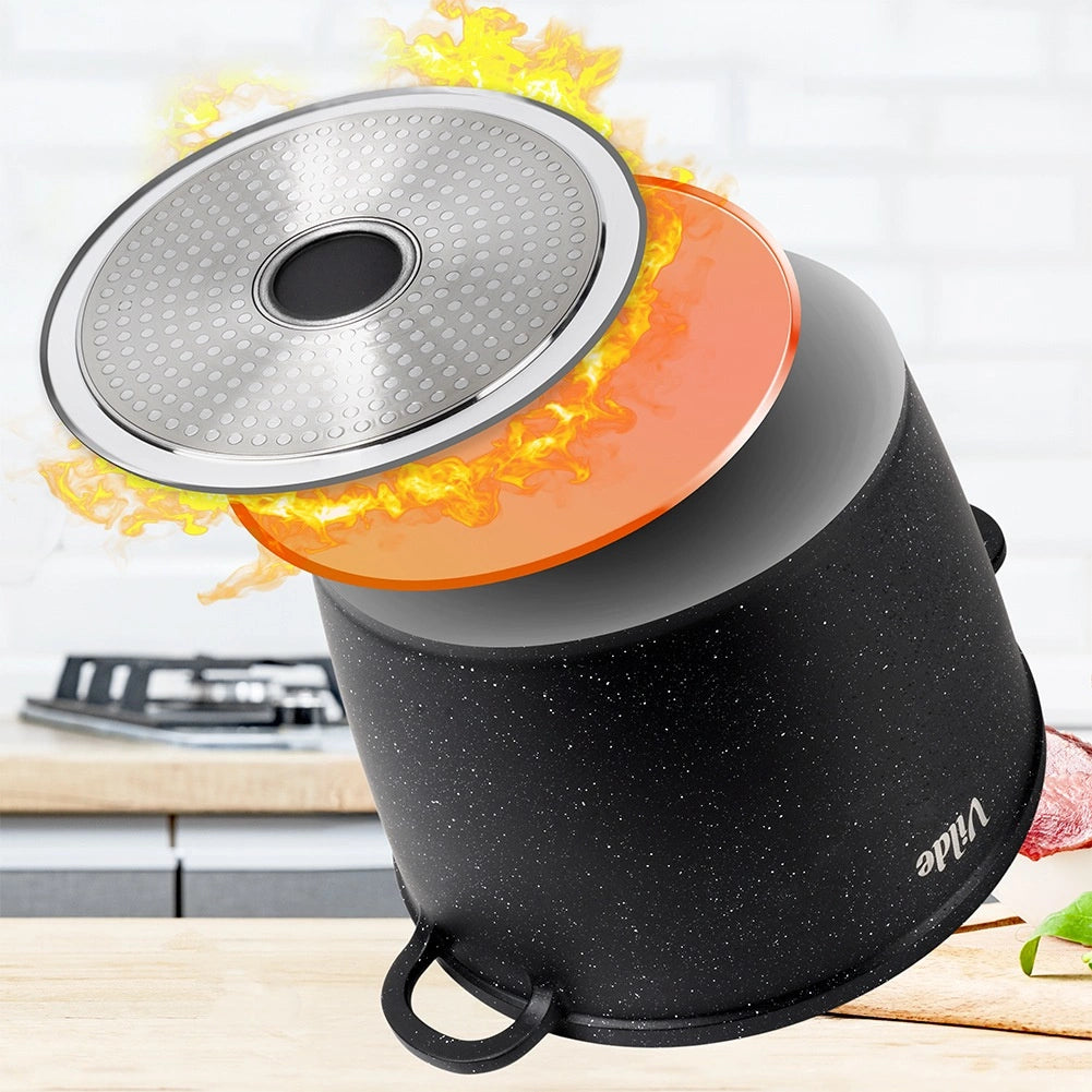 Granite Pot with Glass Lid, 24 cm, 6.7 L Capacity