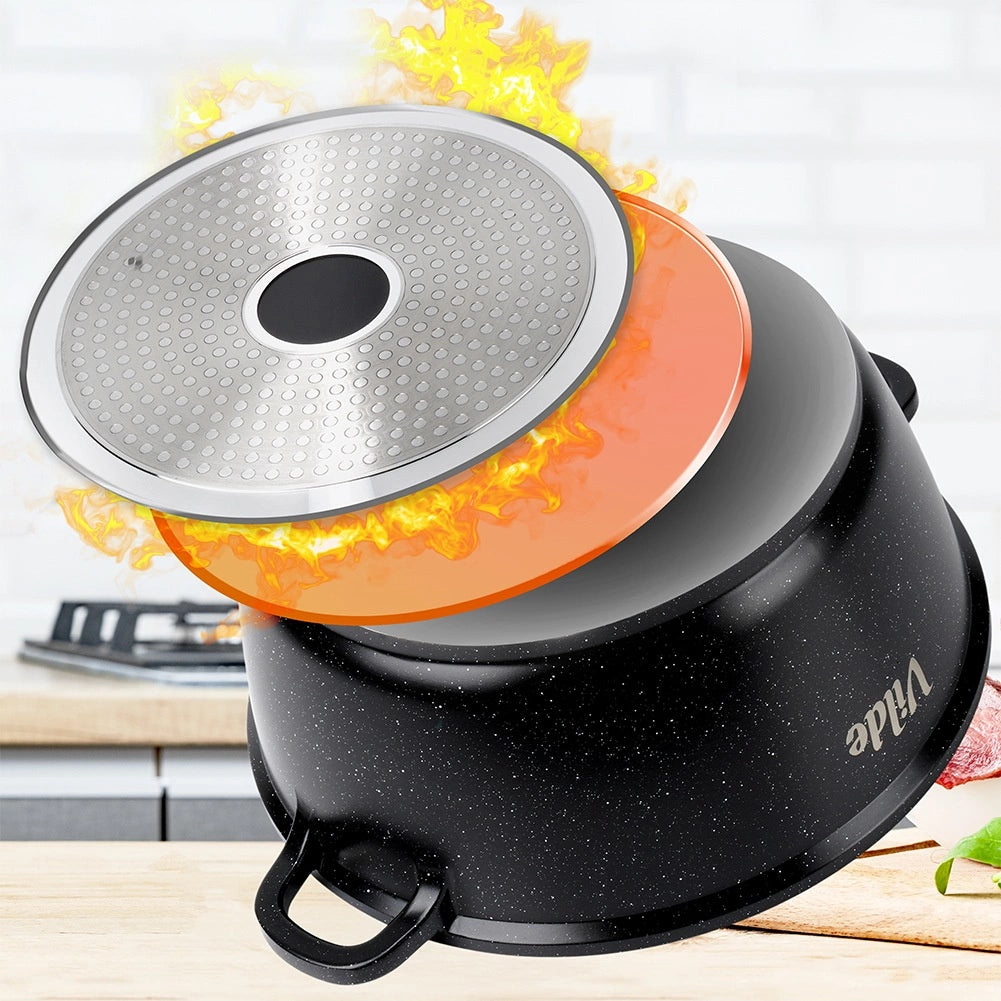 Granite Pot with Glass Lid, 28 cm, 5.8 L Capacity