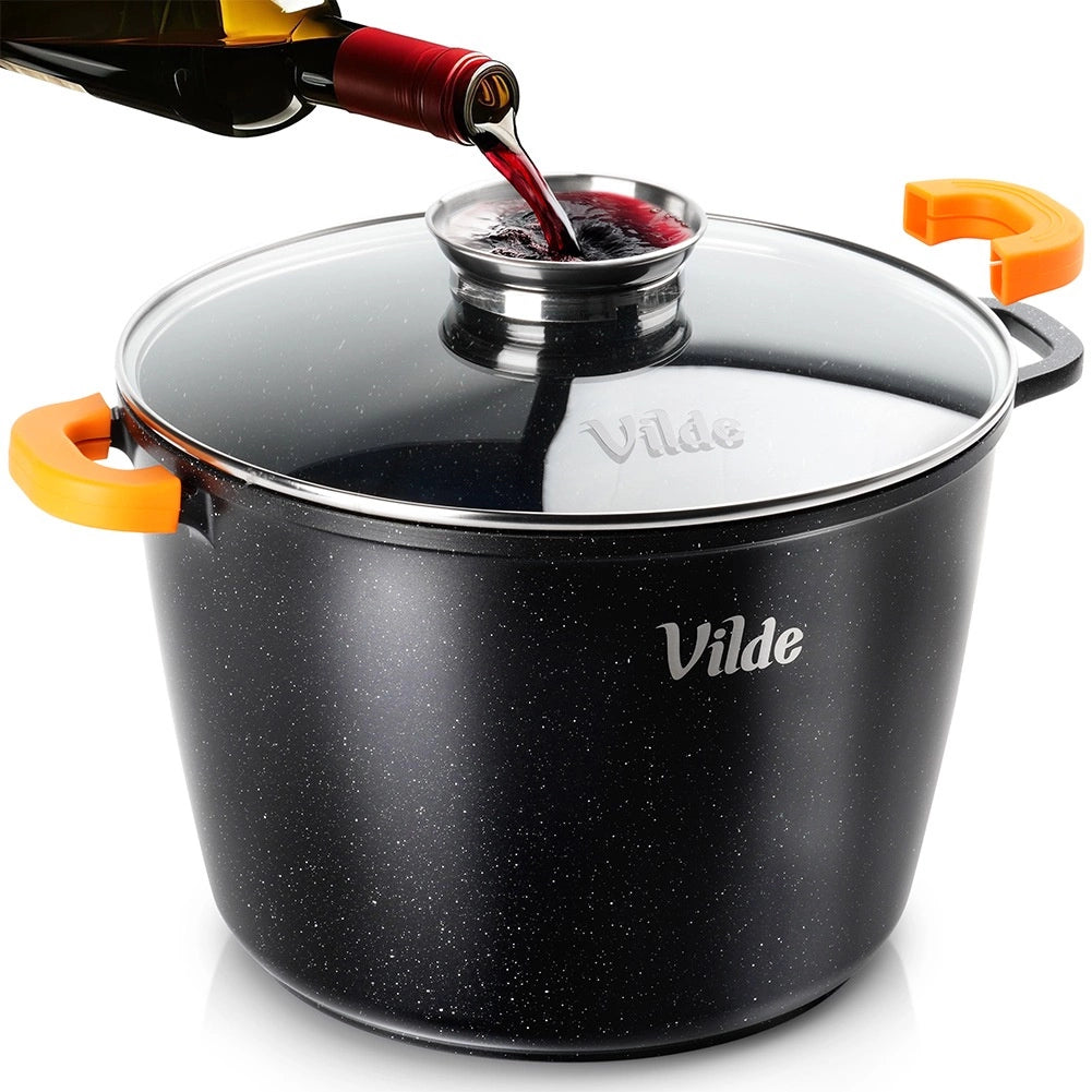 Granite Pot with Glass Lid, 28 cm, 9.7 L Capacity