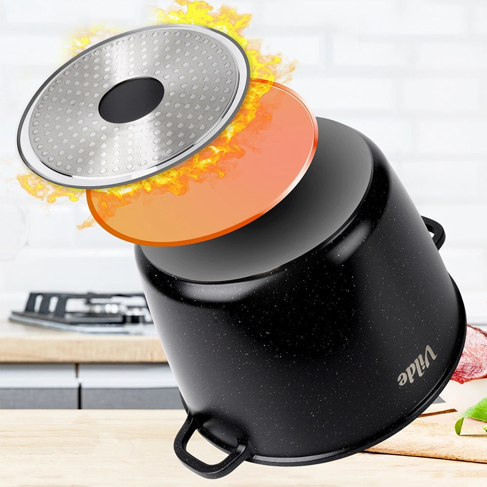 Granite Pot with Glass Lid, 28 cm, 9.7 L Capacity