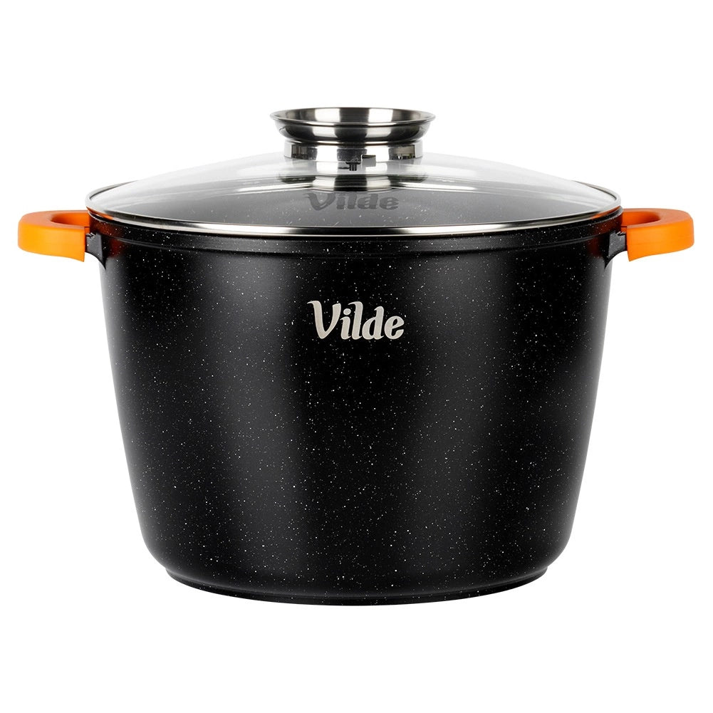 Granite Pot with Glass Lid, 28 cm, 9.7 L Capacity