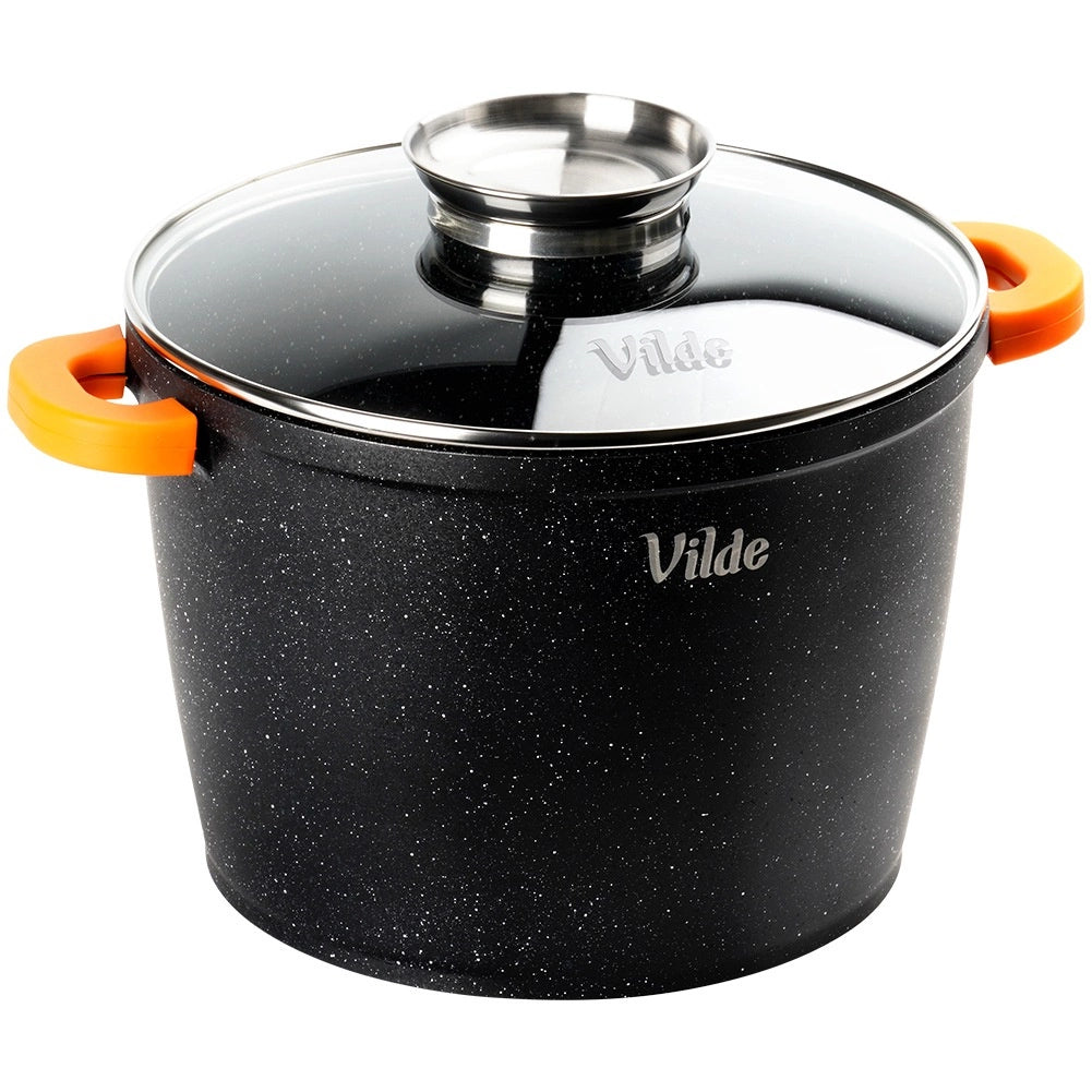 Granite Pot with Glass Lid, 28 cm, 9.7 L Capacity