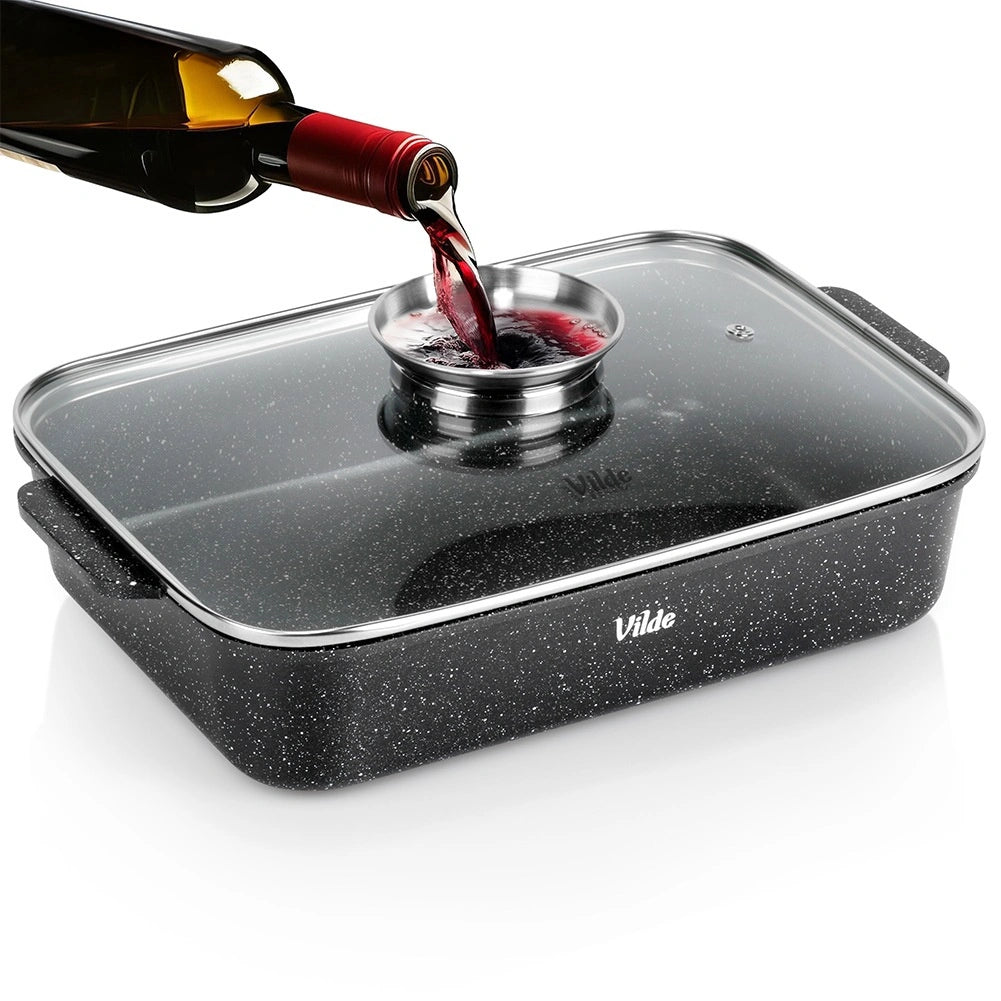 Granite Roasting Tin with Lid, 3.5L, 35x23x12 cm