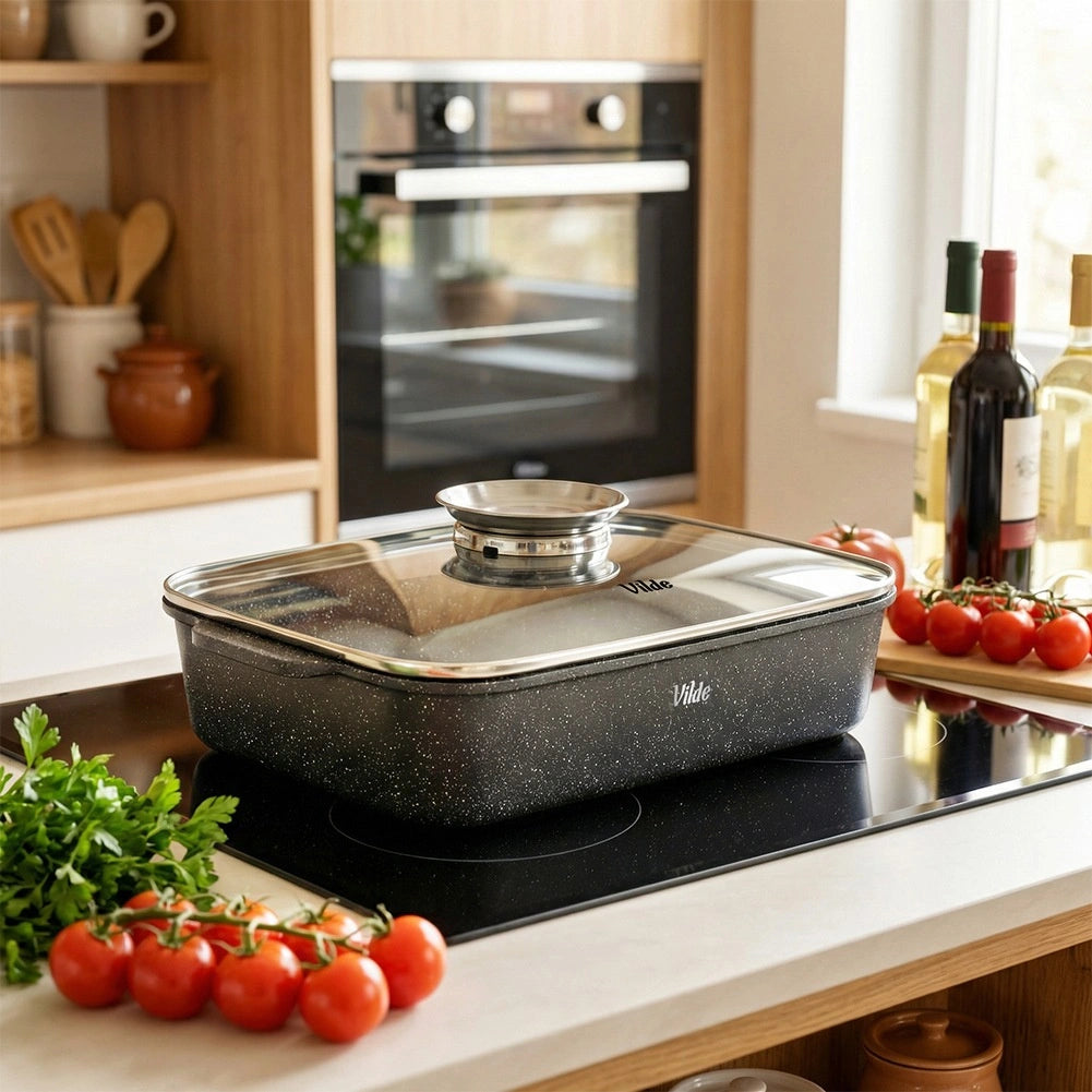 Granite Roasting Tin with Lid, 3.5L, 35x23x12 cm
