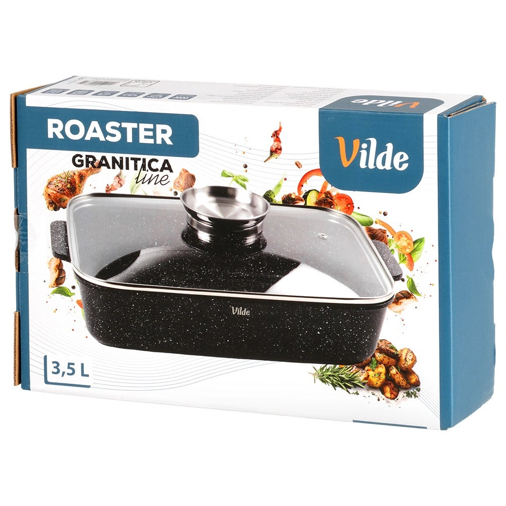 Granite Roasting Tin with Lid, 3.5L, 35x23x12 cm