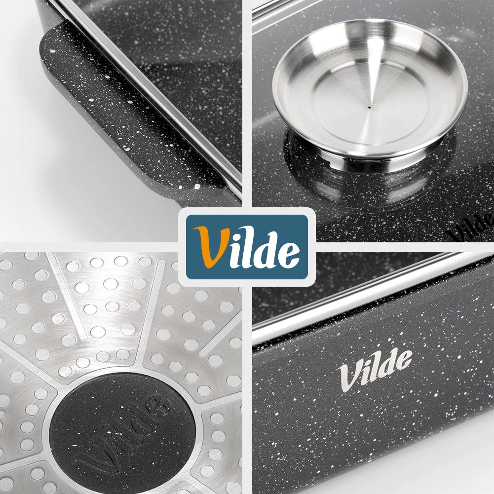 Granite Roasting Tin with Lid, 3.5L, 35x23x12 cm