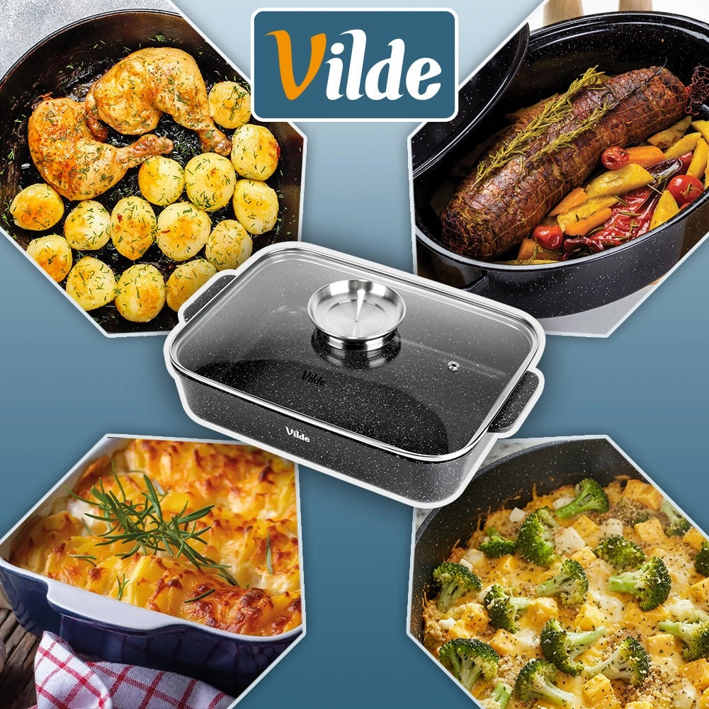 Granite Roasting Tin with Lid, 3.5L, 35x23x12 cm