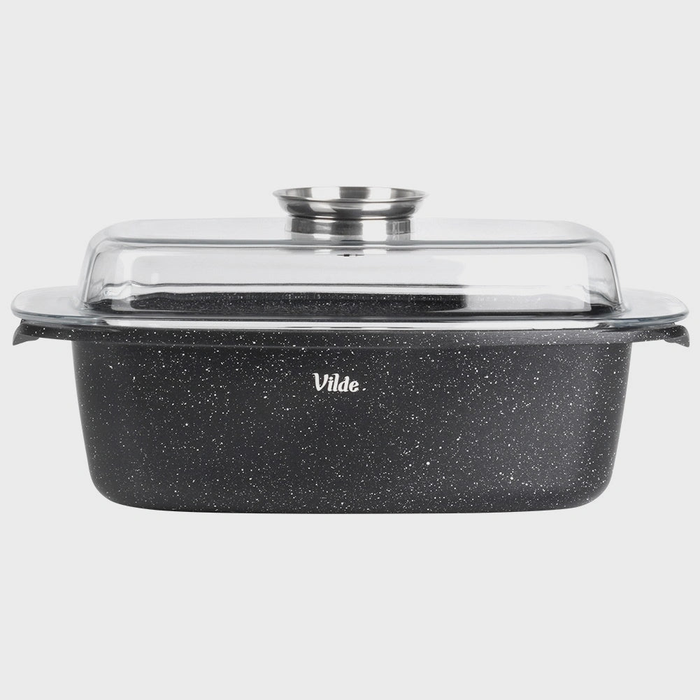 Granite Roasting Tin with Lid, 5.4L, 39x22x17.5cm