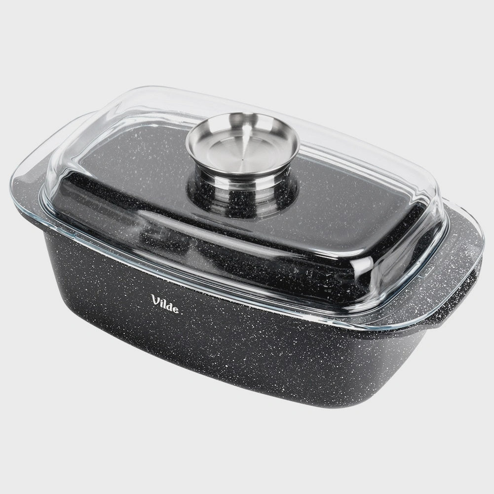 Granite Roasting Tin with Lid, 5.4L, 39x22x17.5cm