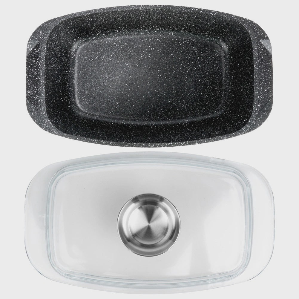 Granite Roasting Tin with Lid, 5.4L, 39x22x17.5cm