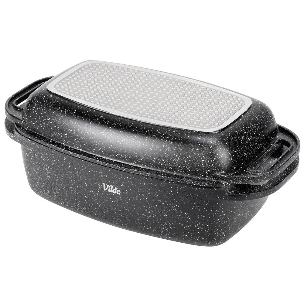 Granite Roasting Tin with Lid, 5.5+2.5L, Non-Stick