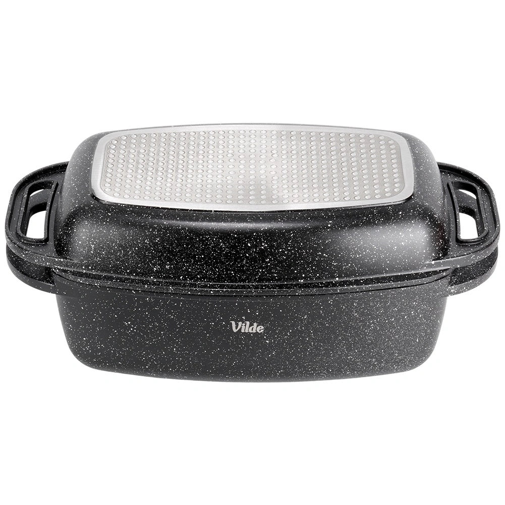 Granite Roasting Tin with Lid, 5.5+2.5L, Non-Stick