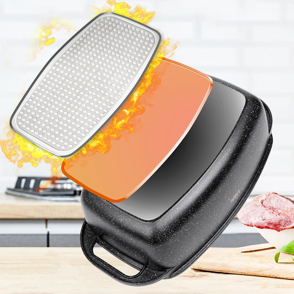 Granite Roasting Tin with Lid, 5.5+2.5L, Non-Stick
