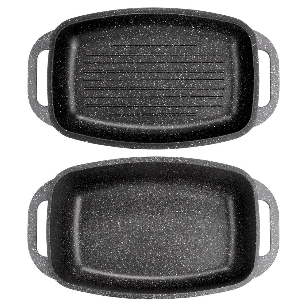 Granite Roasting Tin with Lid, 5.5+2.5L, Non-Stick