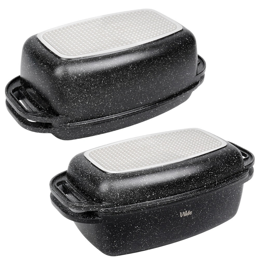 Granite Roasting Tin with Lid, 5.5+2.5L, Non-Stick